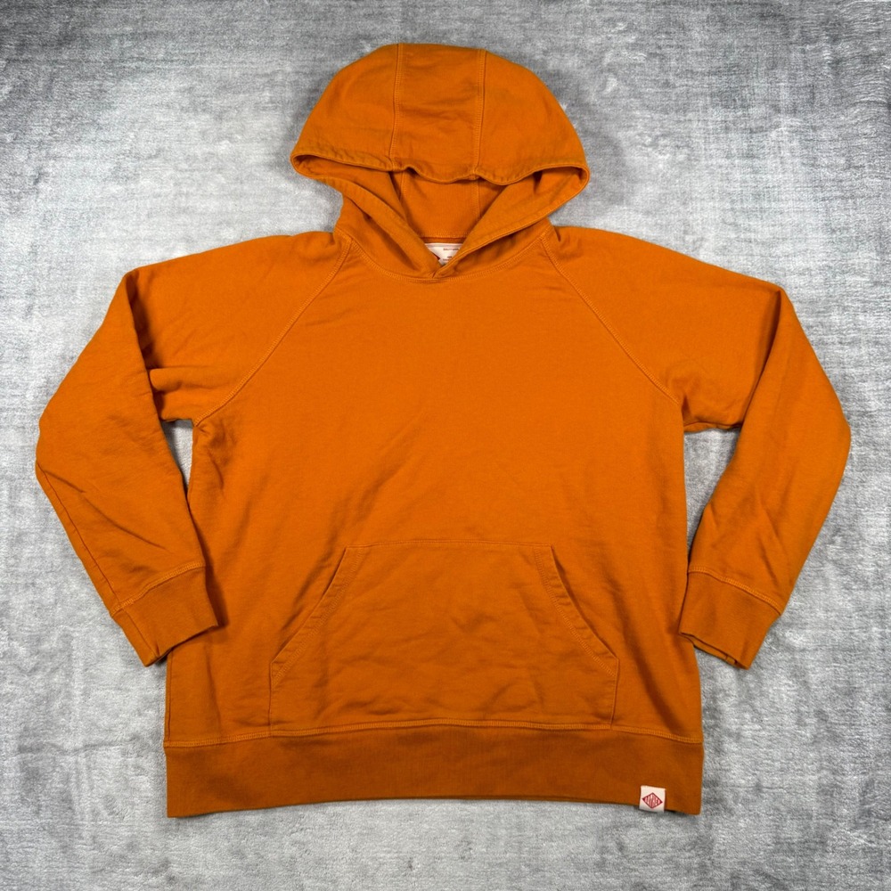 Bather Sweatshirt Mens Medium Orange Organic Cotton Hoodie Minimal Canadian Made